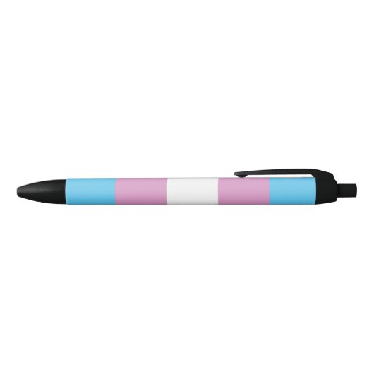 Trans Pride Flag Zwarte Inkt Pen (Bovenkant)