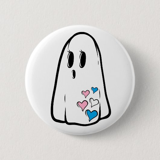 Trans Pride Ghost Ronde Button 5,7 Cm (Voorkant)
