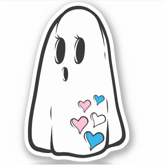 Trans Pride Ghost Sticker (Voorkant)