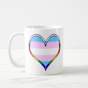 Trans Pride Heart Coffee Mok