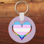 Trans Pride Heart Keychain (Voorkant)