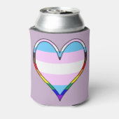 Trans Pride Heart Koelbox Blikjeskoeler (Blikje Achterkant)