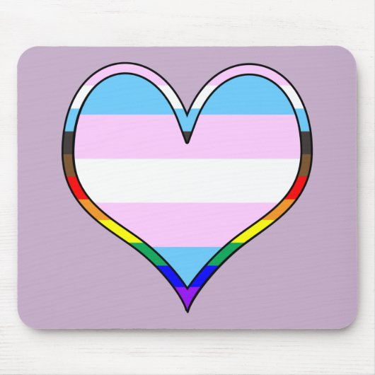 Trans Pride Heart Muismat (Voorkant)