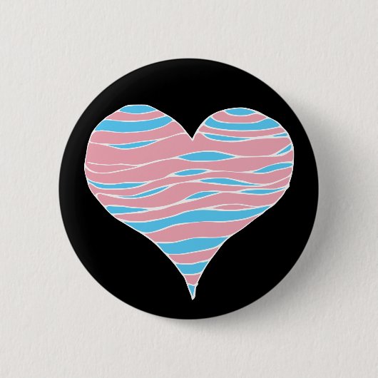 Trans Pride Heart Ronde Button 5,7 Cm (Voorkant)