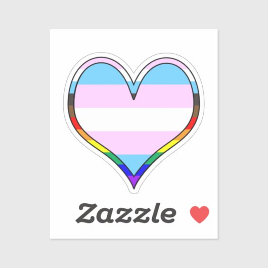 Trans Pride Heart Sticker (Vel)