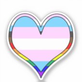 Trans Pride Heart Sticker (Voorkant)