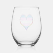 Trans Pride Heart Wijnglas Zonder Voet (Achterkant)