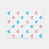 Trans Pride Hearts Fleece Blanket Deken (Voorkant (Horizontaal))