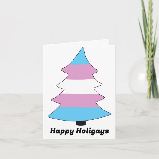 Trans Pride Holigay Kerstboom Vakantiewenskaart Feestdagen Kaart (Voorkant)