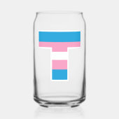 Trans Pride Hoofdletter T Kan Glas (Voorkant)