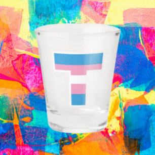 Trans Pride Hoofdletter T Shotglas Shot Glas