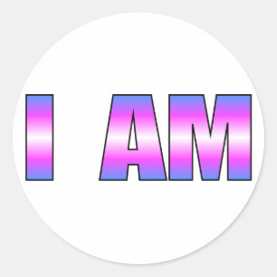 Trans Pride I ben Witte Achtergrond Ronde Sticker