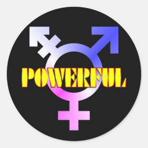 Trans Pride KRACHTIG symbool Ronde Sticker