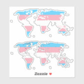 Trans Pride - Map of The World Sticker (Vel)