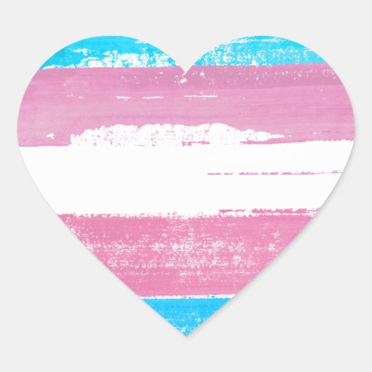 Trans Pride Paint Hart Sticker (Voorkant)