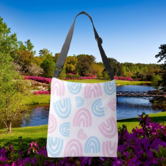 Trans Pride Pastel Rainbow Crossbody Bag Tas