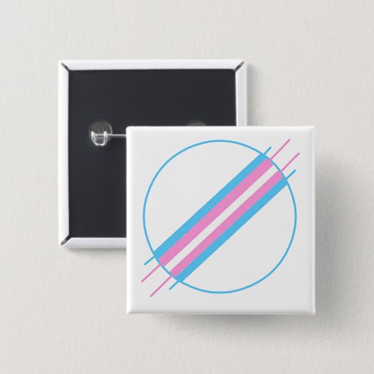 Trans Pride Pin Vierkante Button 5,1 Cm (Voorkant /achterkant)