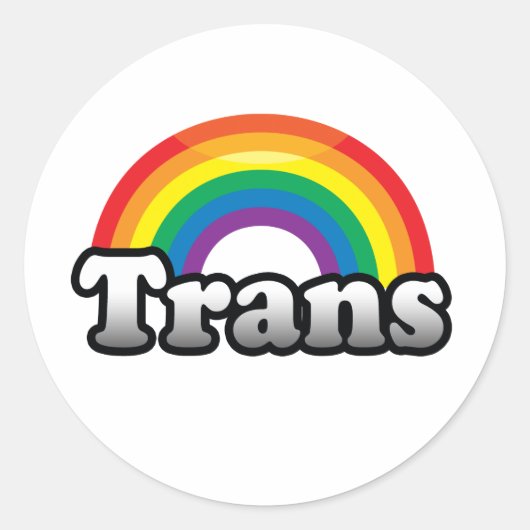 TRANS PRIDE -.png Ronde Sticker (Voorkant)