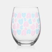 Trans Pride Rainbow Stemless wijnglas Zonder Voet (Voorkant)