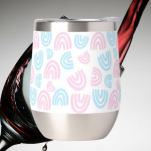 Trans Pride Regenboog Steeloze Wijn Tumbler