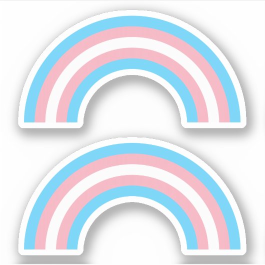 Trans Pride Regenboog Sticker (Voorkant)