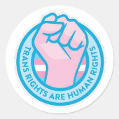 Trans Pride Ronde Sticker (Voorkant)