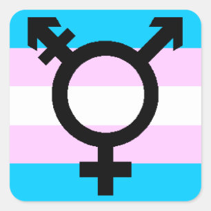 Trans Pride stickers - afgerond, met symbool