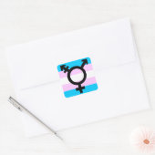 Trans Pride stickers - afgerond, met symbool (Envelop)