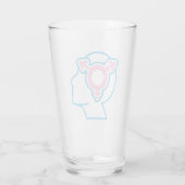 Trans Pride Symbool Pintglas Glas (Achterkant)