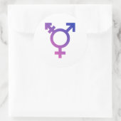 Trans Pride Symbool Ronde Sticker (Tas)