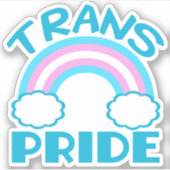 Trans Pride Transgender Flag Regenboog Sticker (Voorkant)