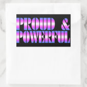 Trans Pride "Trots & Krachtig" Rechthoekige Sticker (Tas)