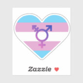 Trans Pride Vlag Hart Sticker (Vel)