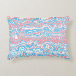 Trans Pride Vlag Trippy Boho Groovy Golvende Strep Accent Kussen