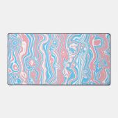 Trans Pride Vlag Trippy Boho Groovy Golvende Strep Bureaumat (Voorkant)