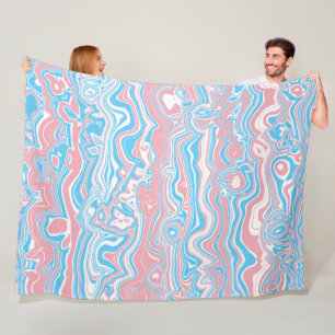 Trans Pride Vlag Trippy Boho Groovy Golvende Strep Fleece Deken