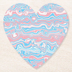 Trans Pride Vlag Trippy Boho Groovy Golvende Strep Kartonnen Onderzetters
