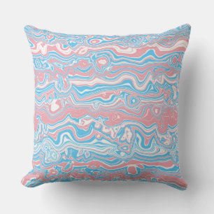 Trans Pride Vlag Trippy Boho Groovy Golvende Strep Kussen