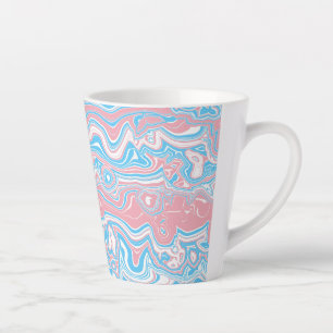 Trans Pride Vlag Trippy Boho Groovy Golvende Strep Latte Mok