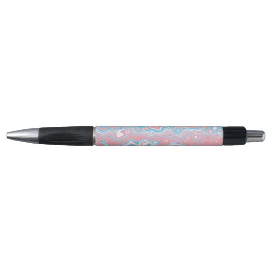 Trans Pride-vlag Trippy Boho Groovy Golvende Strep Pen (Voorkant)