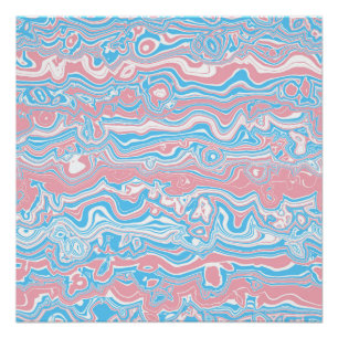 Trans Pride Vlag Trippy Boho Groovy Golvende Strep Perfect Poster