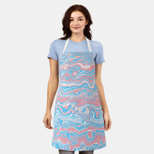 Trans Pride Vlag Trippy Boho Groovy Golvende Strep Schort