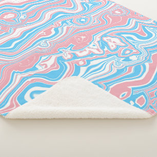 Trans Pride Vlag Trippy Boho Groovy Golvende Strep Sherpa Deken