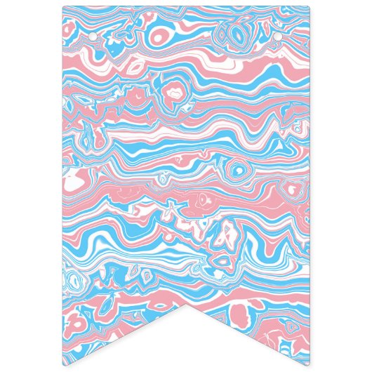 Trans Pride Vlag Trippy Boho Groovy Golvende Strep Vlaggetjes (Eerste vlag)