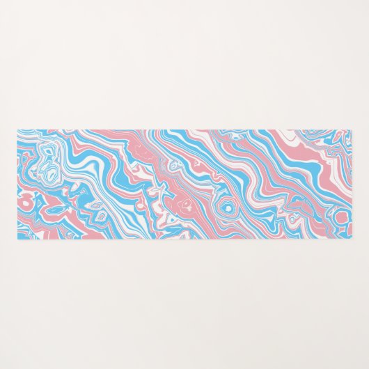 Trans Pride Vlag Trippy Boho Groovy Golvende Strep Yogamat (Achterkant (horizontaal))