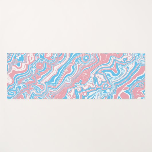 Trans Pride Vlag Trippy Boho Groovy Golvende Strep Yogamat (Voorkant (horizontaal))
