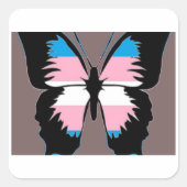 Trans Pride Vlinder Vierkante Stickers (Voorkant)
