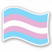 Trans Pride Wavy Flag Sticker (Voorkant)