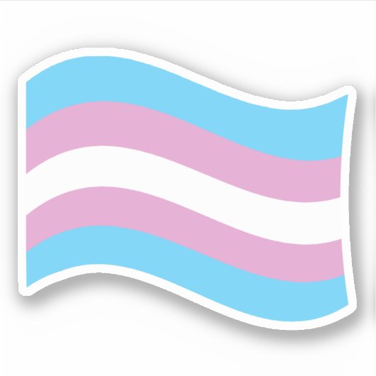 Trans Pride Wavy Flag Sticker (Voorkant)
