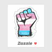 Trans-Protest Fist Sticker (Vel)